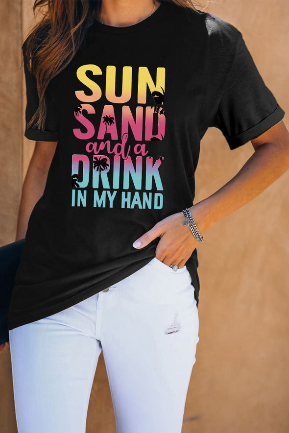 Summer Vibes Print Loose T Shirt