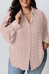 Swiss Dot Textured Plus Size Shirt