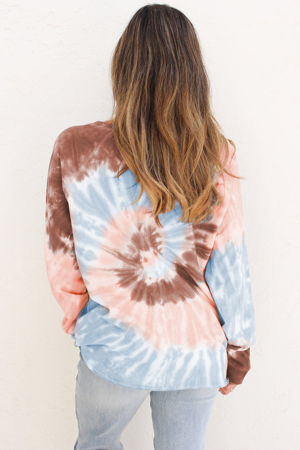 Ombre Tie Dye Loose Leisure Sweatshirt