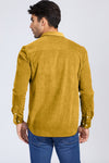 Men Corduroy Flap Pocket Button Front Shirt