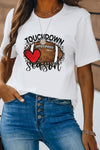 Letter Heart-shaped Rugby Graphic Print Short Sleeve T-shirt