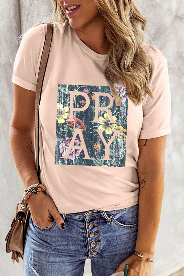 Letter Heart-shaped Rugby Graphic Print Short Sleeve T-shirt
