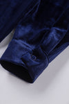 Retro Velvet Pocket Long Sleeve Shirt