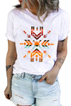 Letter Heart-shaped Rugby Graphic Print Short Sleeve T-shirt