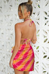Tie-dye Ruffle Bikini with Sarong