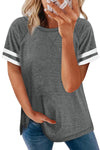Plain Colorblock Raglan Sleeve T-shirt