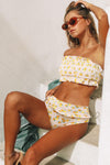 Floral Print Crop Top Bikini Set