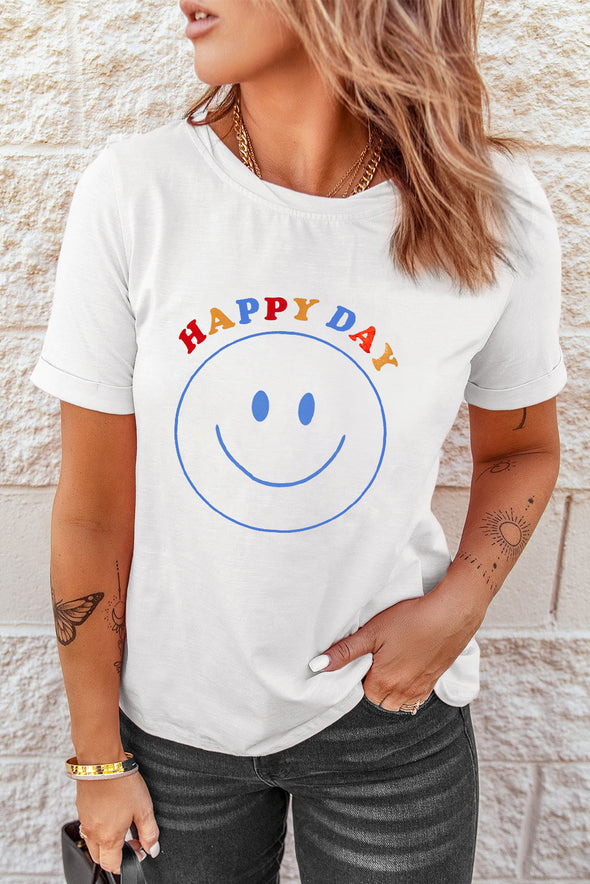 Letter Heart-shaped Rugby Graphic Print Short Sleeve T-shirt