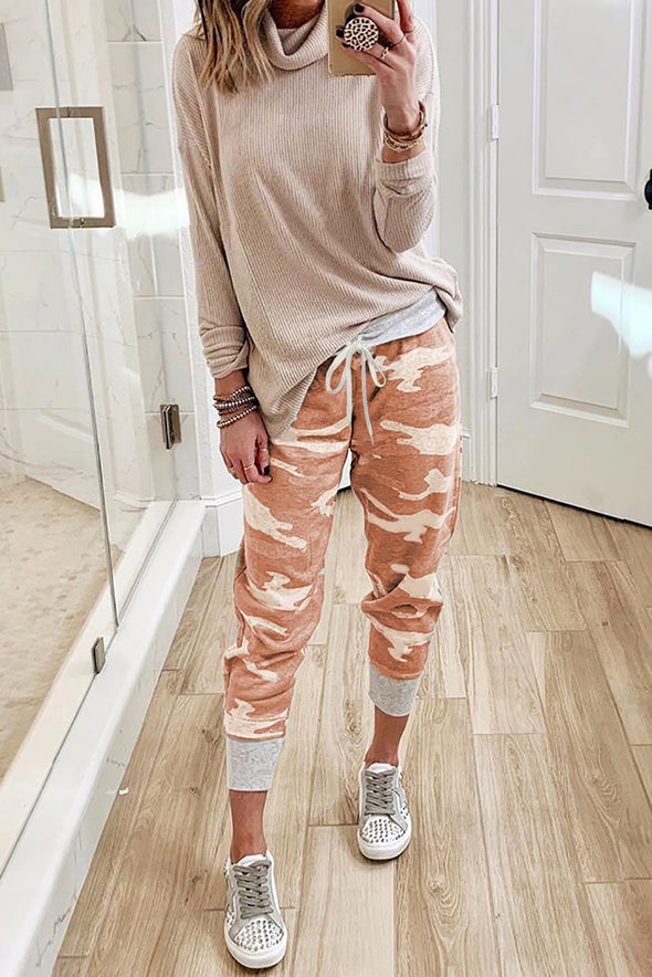 Camo Print Knit Sport Pants