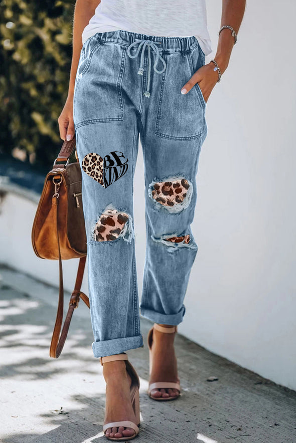 Camo Patches Cotton Pocketed Denim Jeans