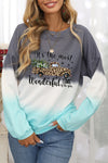 Color Block Tie Dye Pullover Sweatshirt
