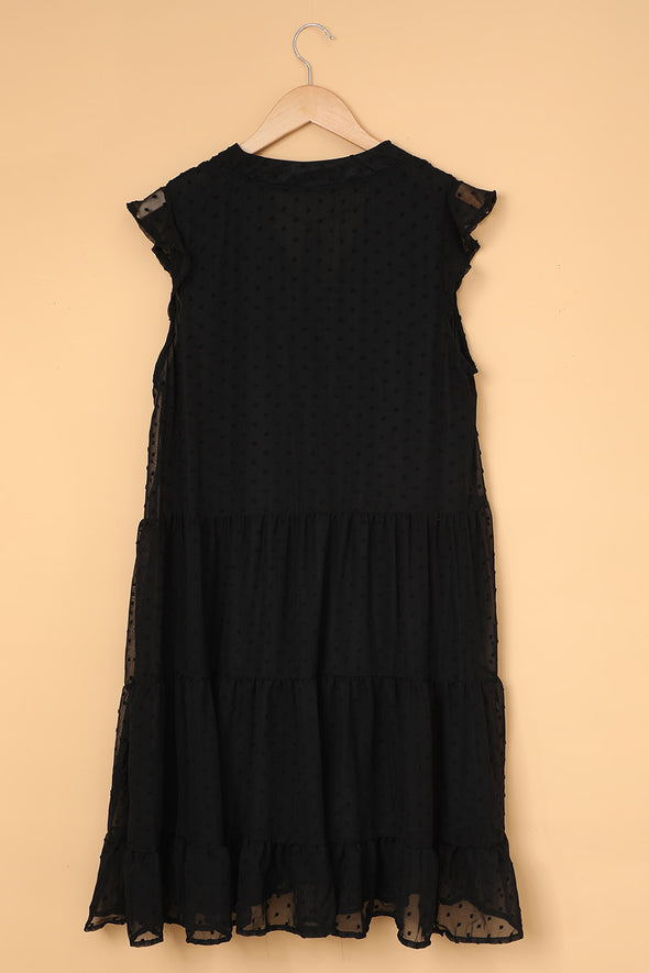 Swiss Dot Tiered Babydoll Mini Dress