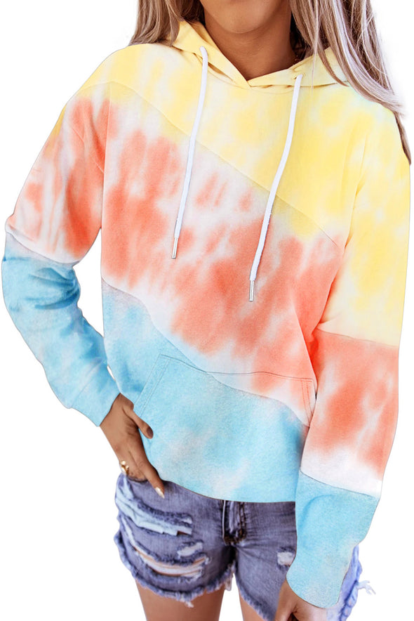 Colorblock Drawstring Hoodie