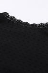 V Neck Lace Crochet Swiss Dot Short Sleeve Blouse