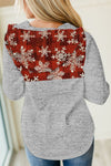 Christmas Reindeer Print Stitching Hoodie