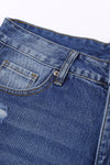 Fading Distressed Holes Crop Jeans