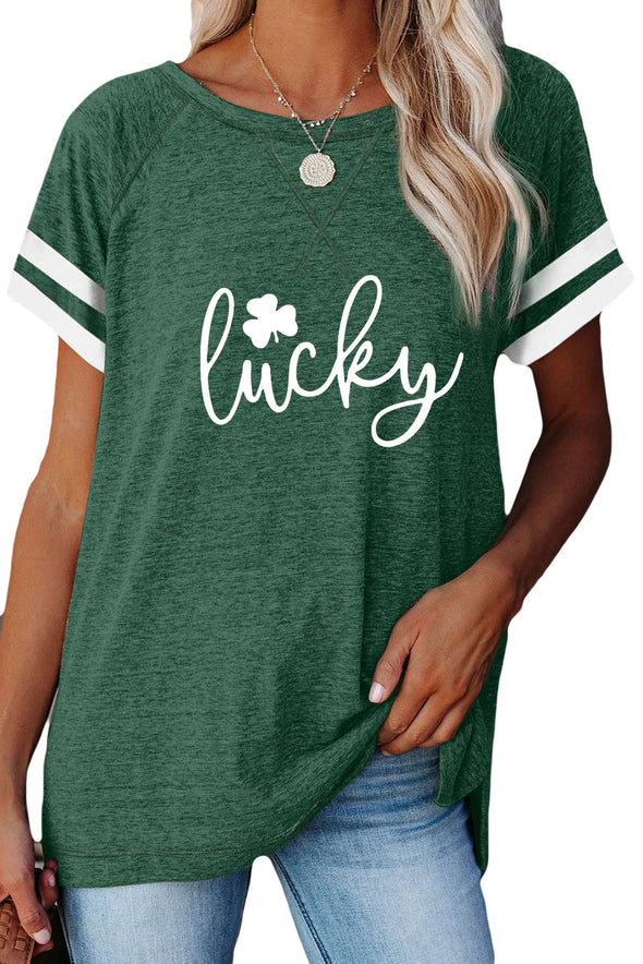 Plain Colorblock Raglan Sleeve T-shirt