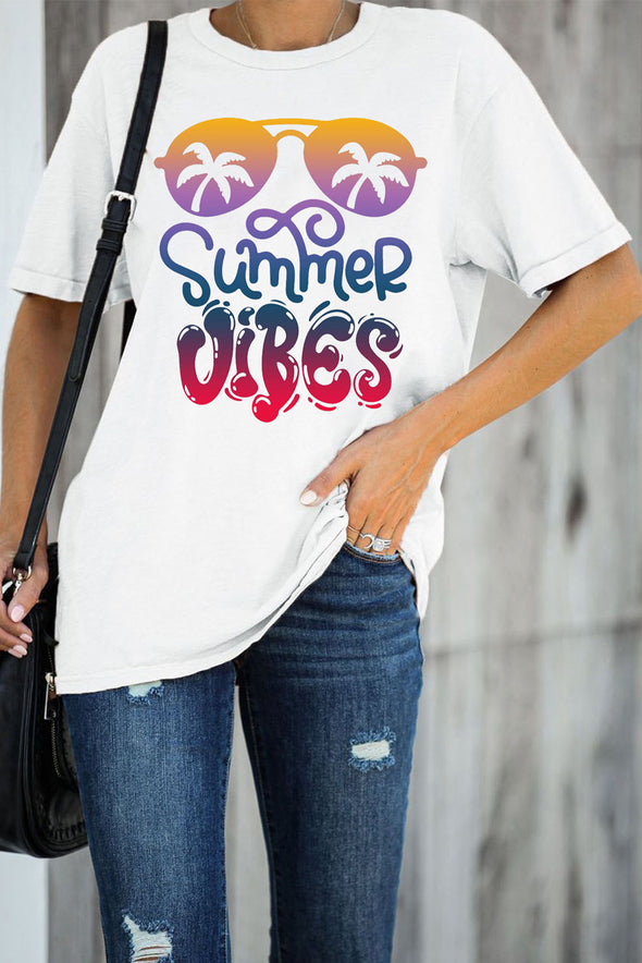 Summer Vibes Print Loose T Shirt