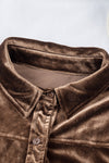 Retro Velvet Pocket Long Sleeve Shirt