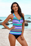 Wave Stripe Racerback Tankini Swimsuit
