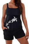 Letters Sports Tank and Shorts Plus Size Tankini Set