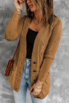 Front Pocket and Buttons Closure Cardigan