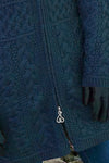 Wine Red Zip-up Open Front Knitted Sweater