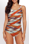 Gradient Criss Cross Back One Piece Swimsuit