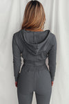 Ribbed Knit Cropped Hoodie and Jogger Two Piece Set