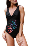 Twist Front Backless One-piece Swimwear