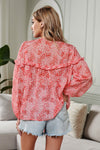 Saint Helena Printed Ruffle Blouse