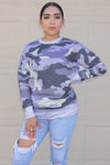 Digital Camo Print Sweatshirt