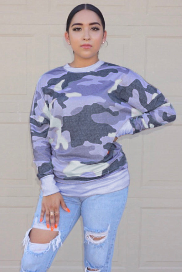 Digital Camo Print Sweatshirt