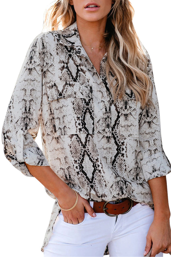 Classic Leopard Print Shirt with Pockets