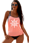 Printed Lined Tankini Swimsuit