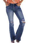 Distressed Flare Bottom Jeans