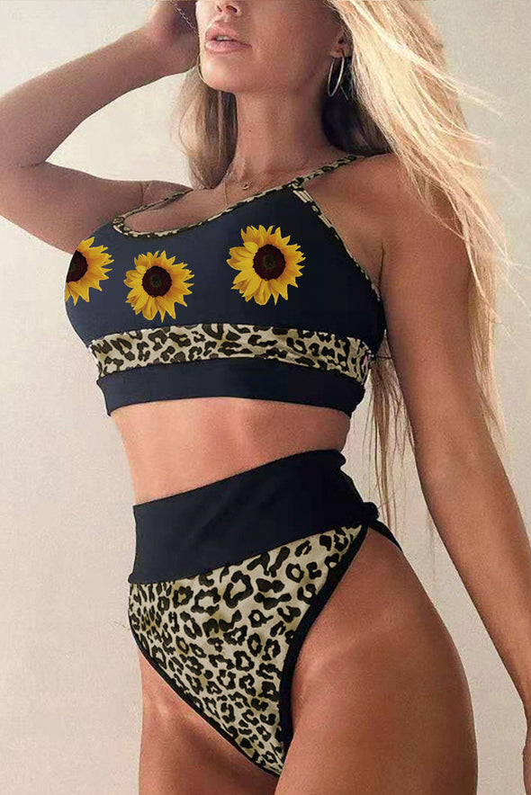 Color Block Camisole High Waisted Swimsuit