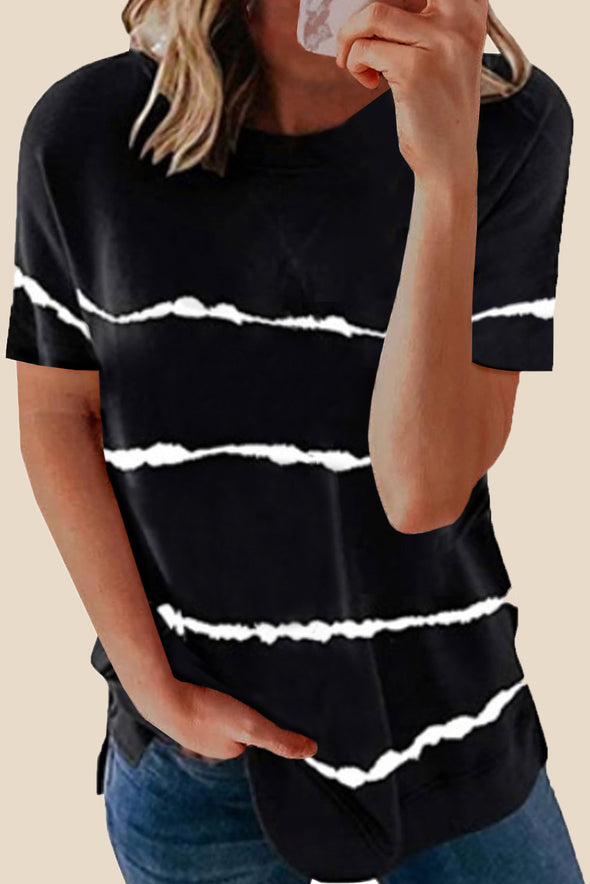 Tie-dye Stripe Casual T-Shirt