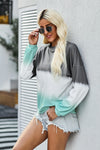 Color Block Tie Dye Pullover Sweatshirt