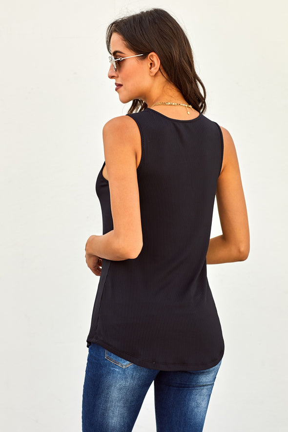 Just Say The Word 3 Button Tank Top