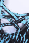 Floral Print Criss Cross U-neck One-piece Swimsuit