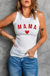 Solid White Round Neck Ribbed Tank Top
