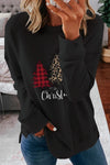 Dropped Sleeve Fashion Print Christmas Sweatshirt