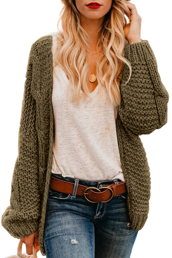 Chunky Wide Long Sleeve Knit Cardigan