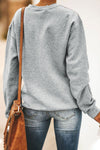 Merry Christmas Letters Print Pullover Sweatshirt