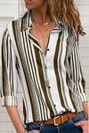 Blue Striped Modern Women Shirt