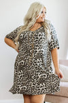 Plus Size Short Sleeve Mini Dress with Pocket