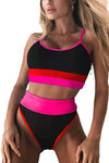 Color Block Camisole High Waisted Swimsuit