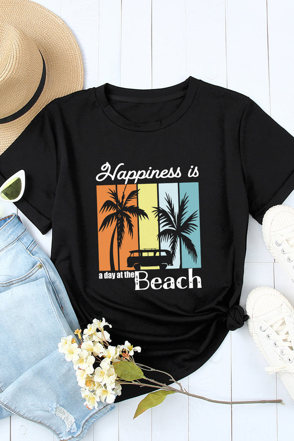 Leopard Sunflower Cactus Print Short Sleeve T Shirt