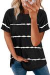 Stripe Print Loose T-shirt